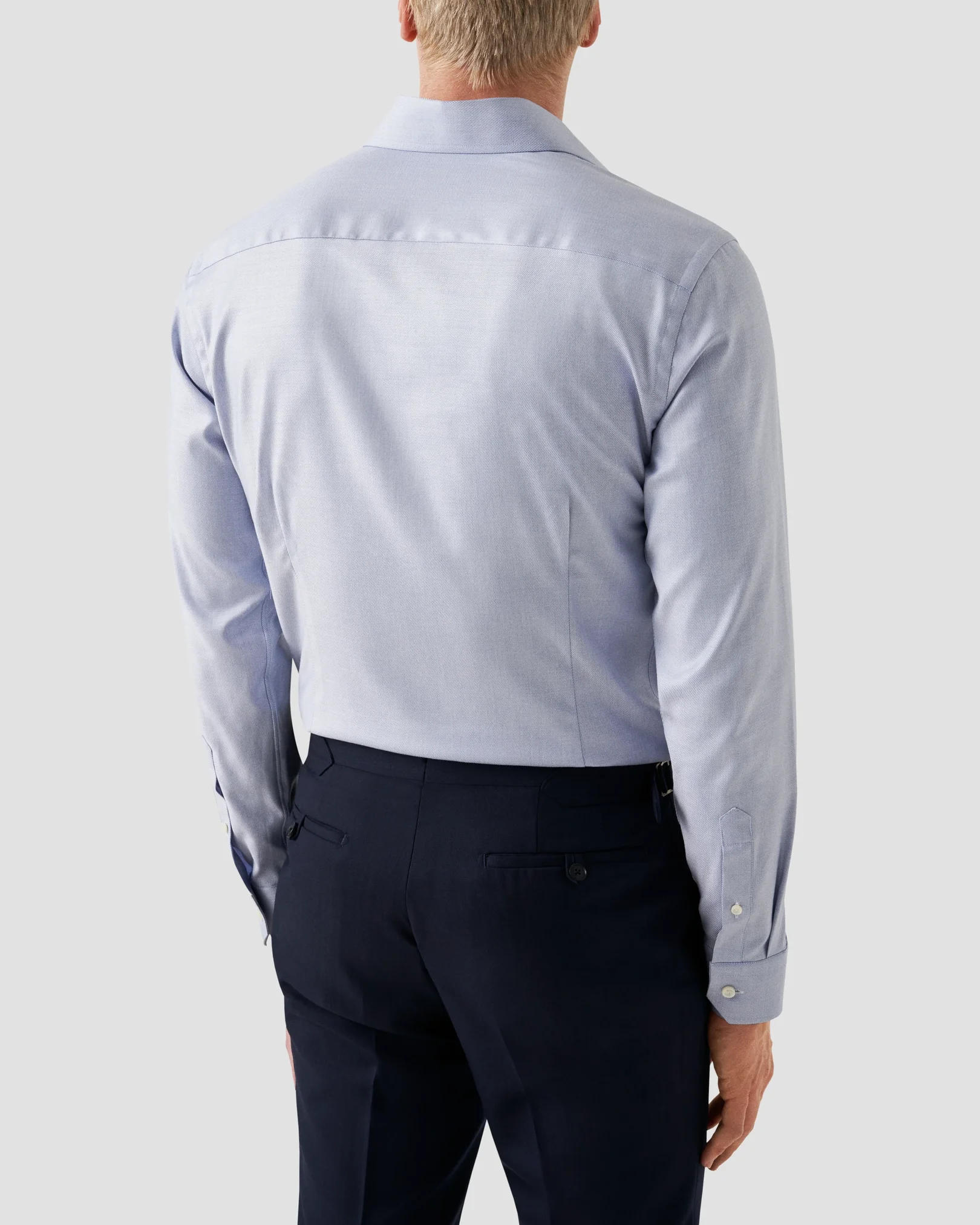 Eton - light purple melange solid cotton tencel tm lyocell shirt