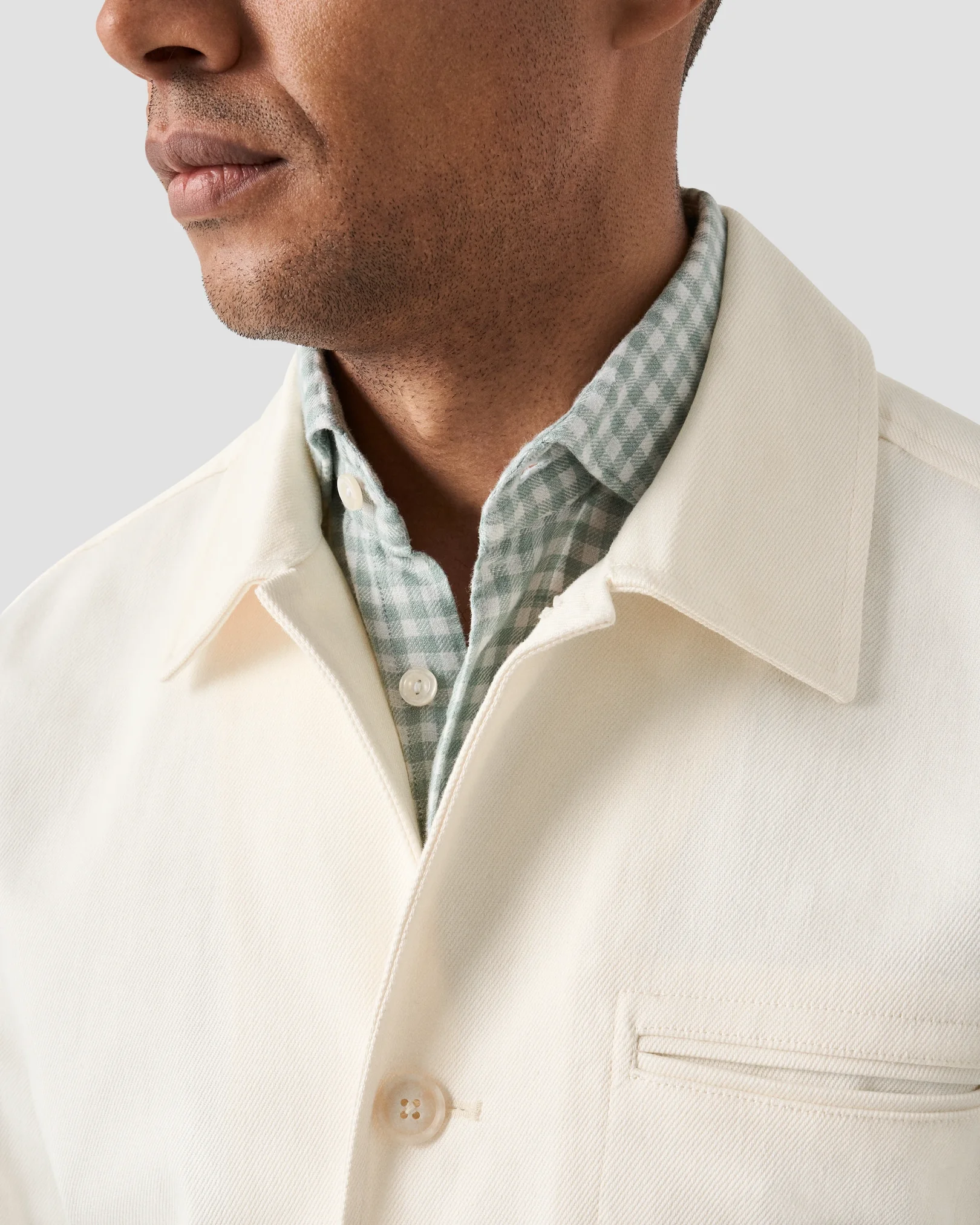 Eton - off white chore denim overshirt