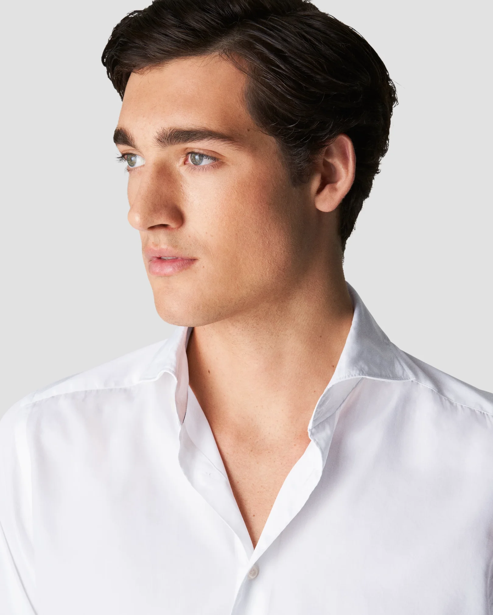 Eton - white twill cotton tencel blend