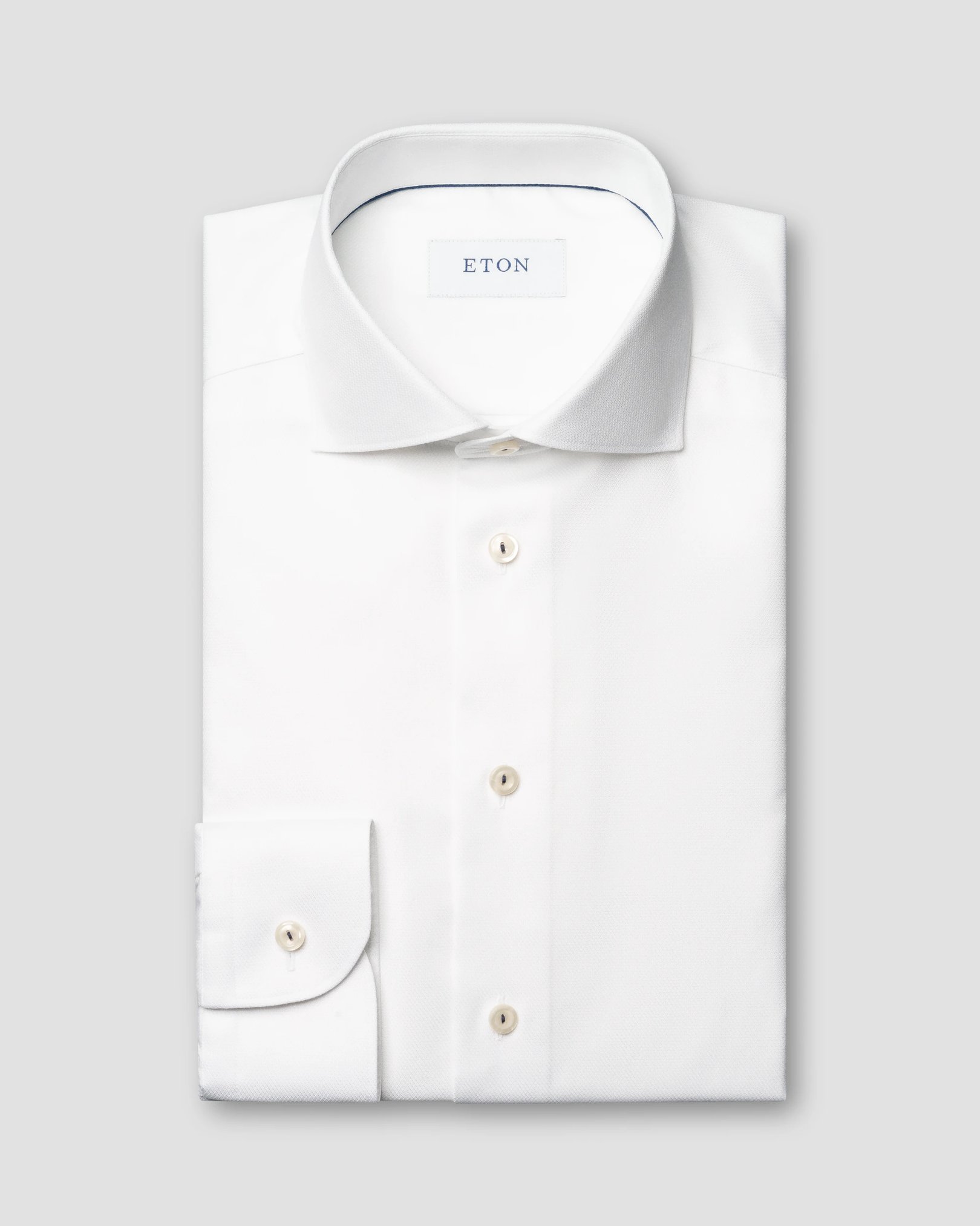 Eton - white semi solid signature dobby shirt