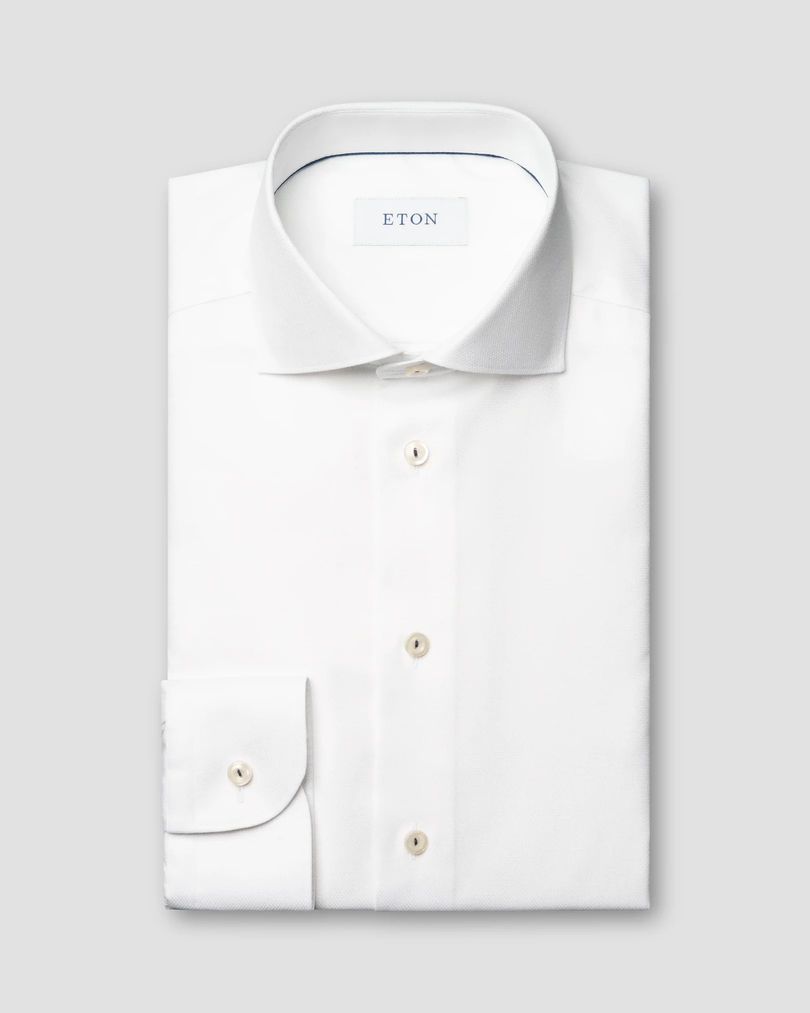 Eton - white semi solid signature dobby shirt