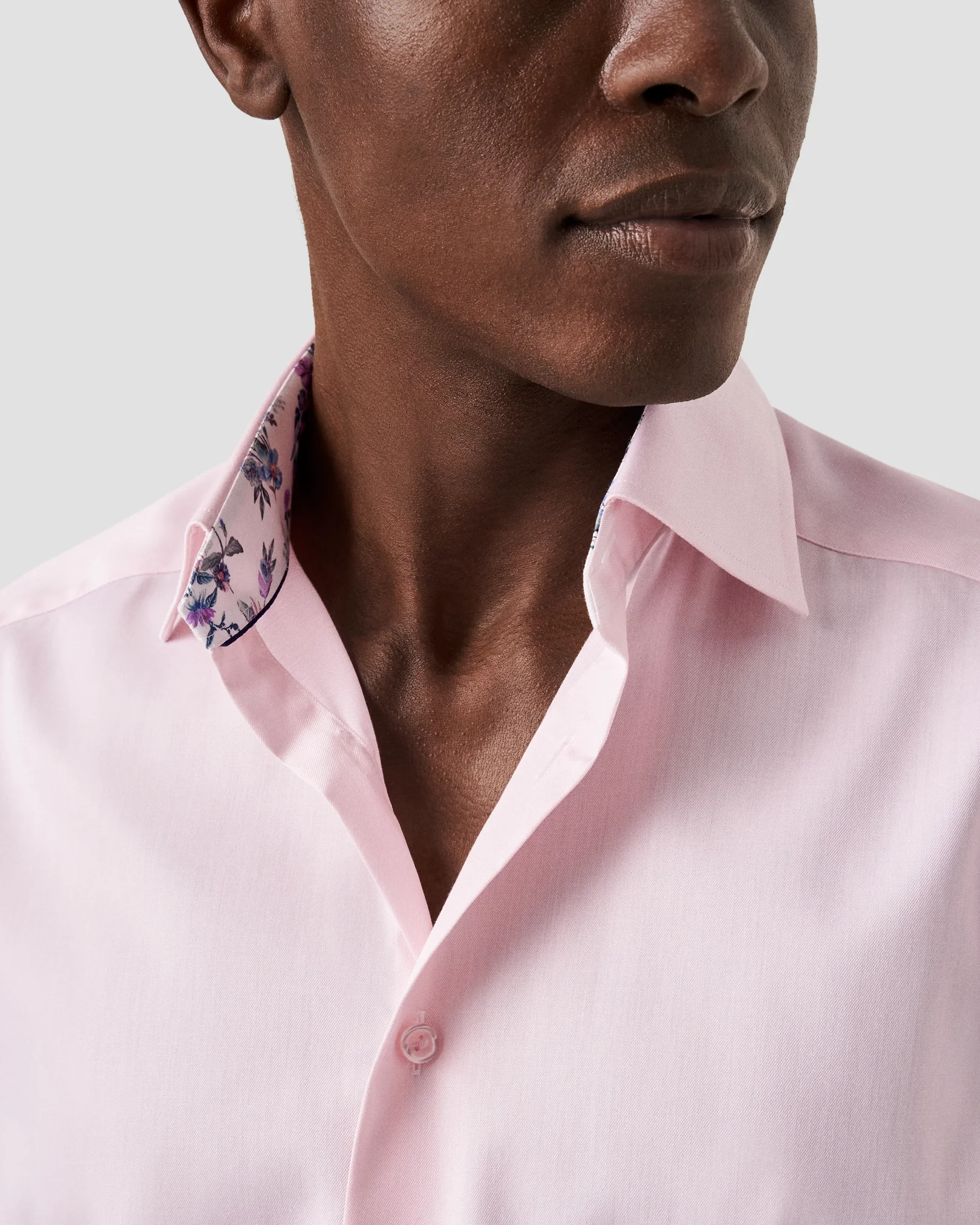 Eton - pink floral detail shirt