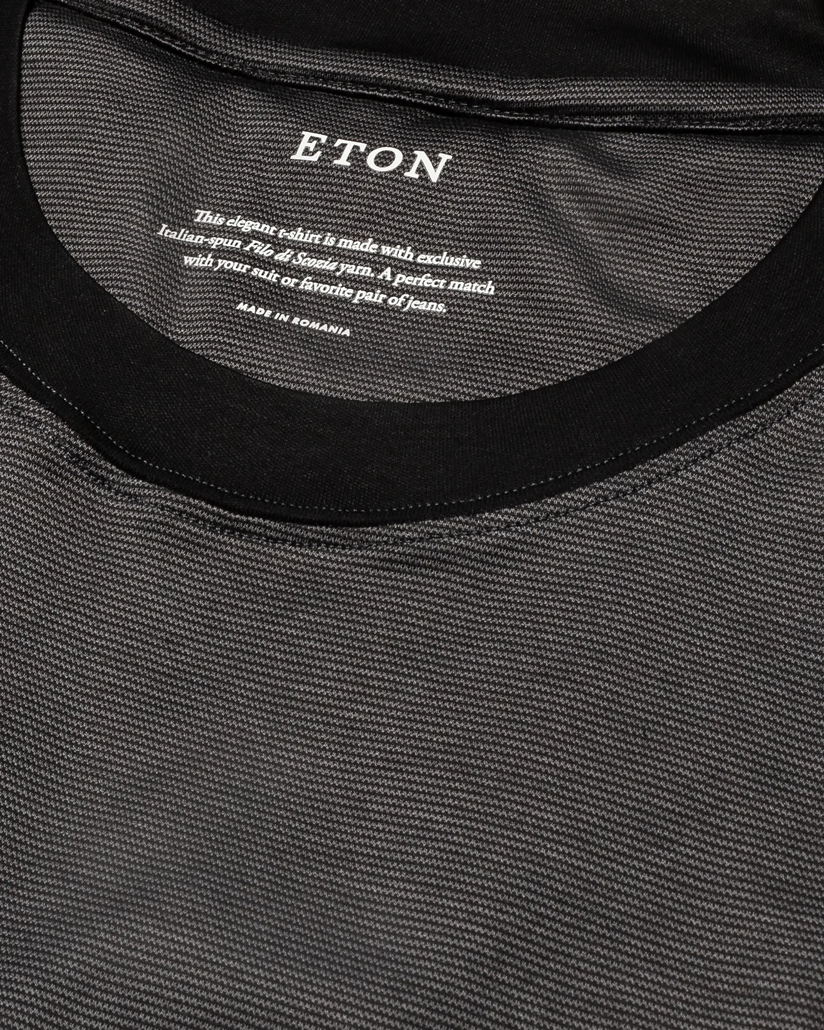 Eton - black interlock jersey t shirt short sleeve