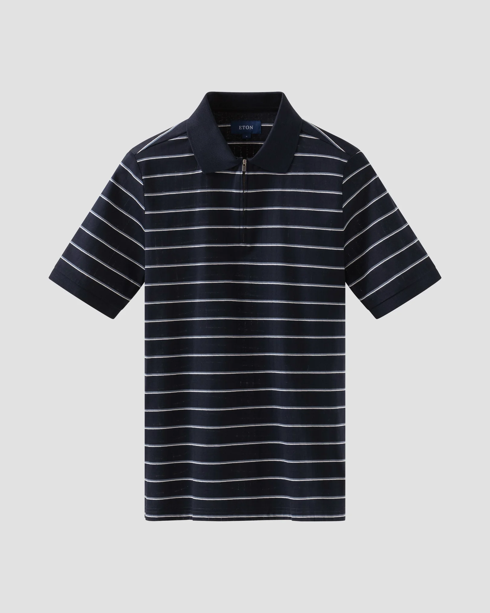Eton - dark blue knitted collar short sleeve regular fit