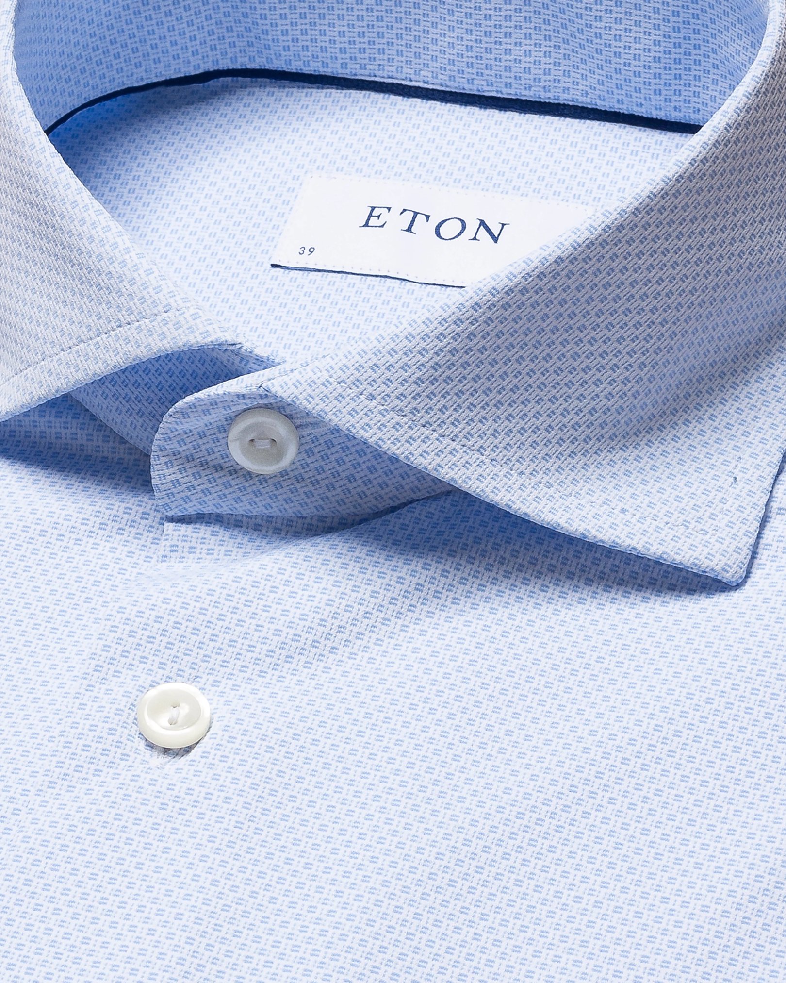 Eton - light blue 4 way stretch wide spread