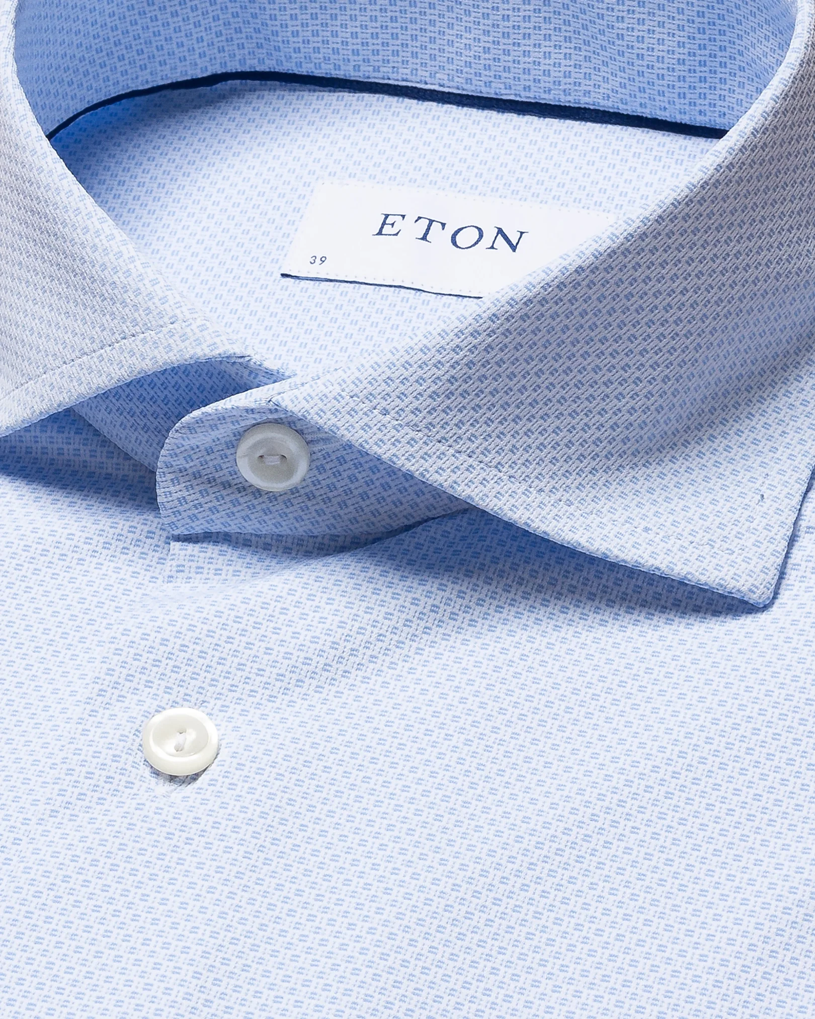 Eton - light blue 4 way stretch wide spread