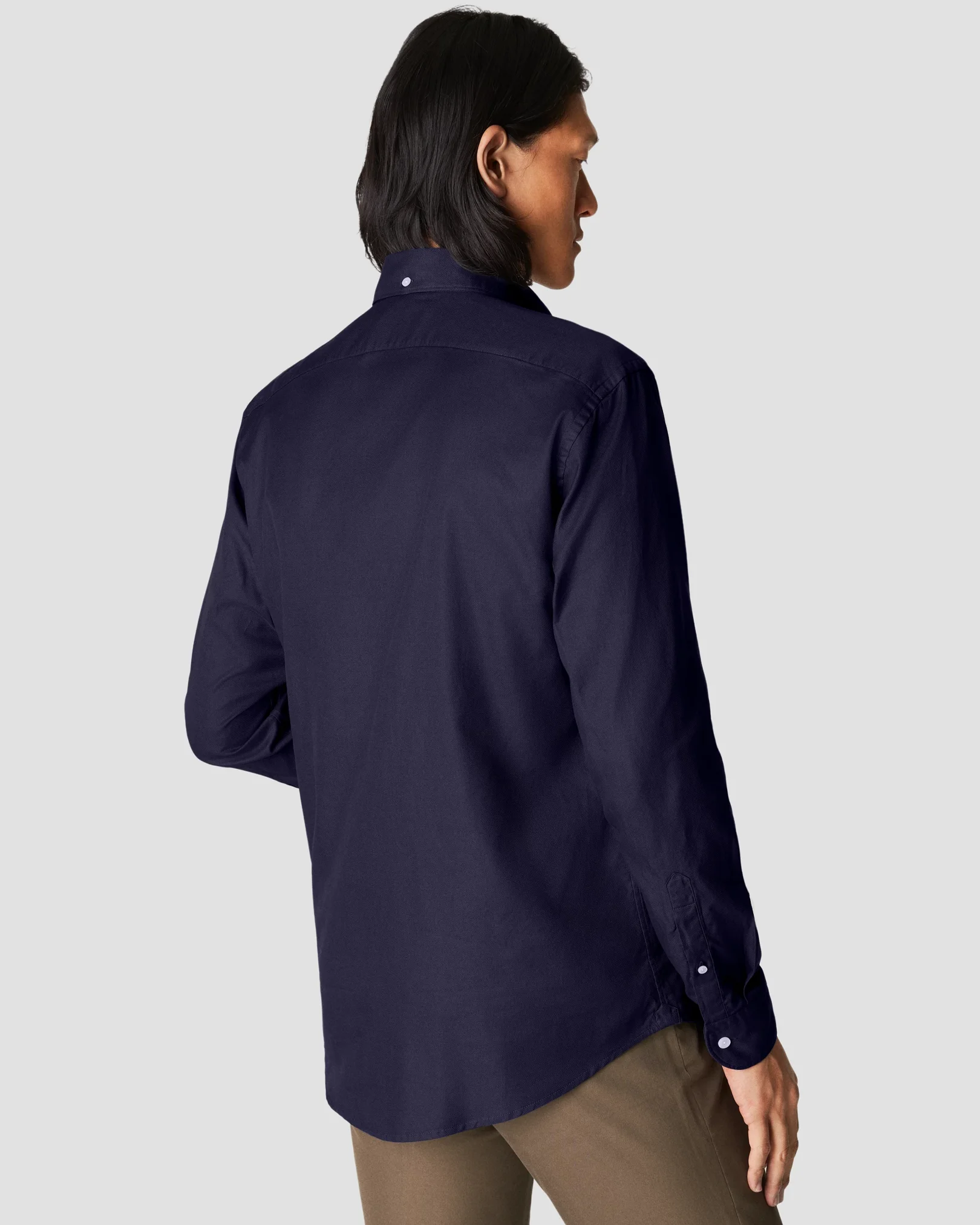 Eton - navy blue royal oxford tencel button down