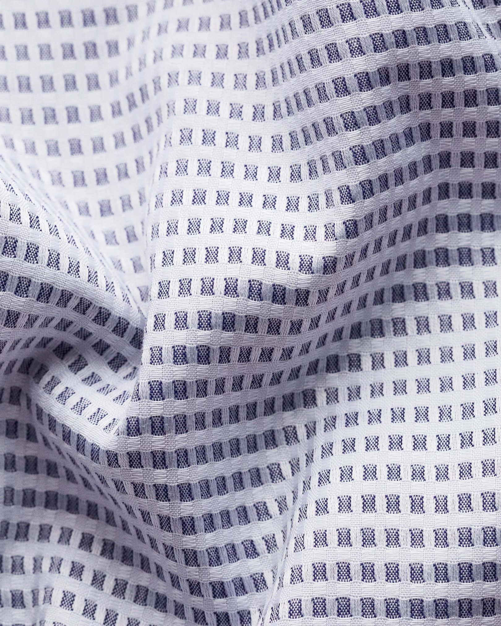 Eton - navy and white dobby shirt