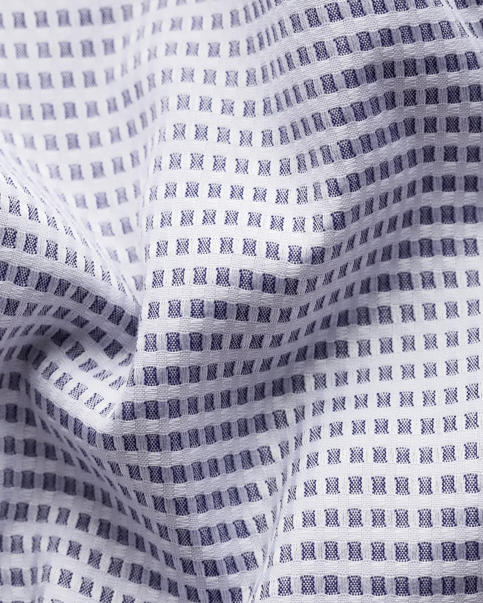 Eton - navy and white dobby shirt