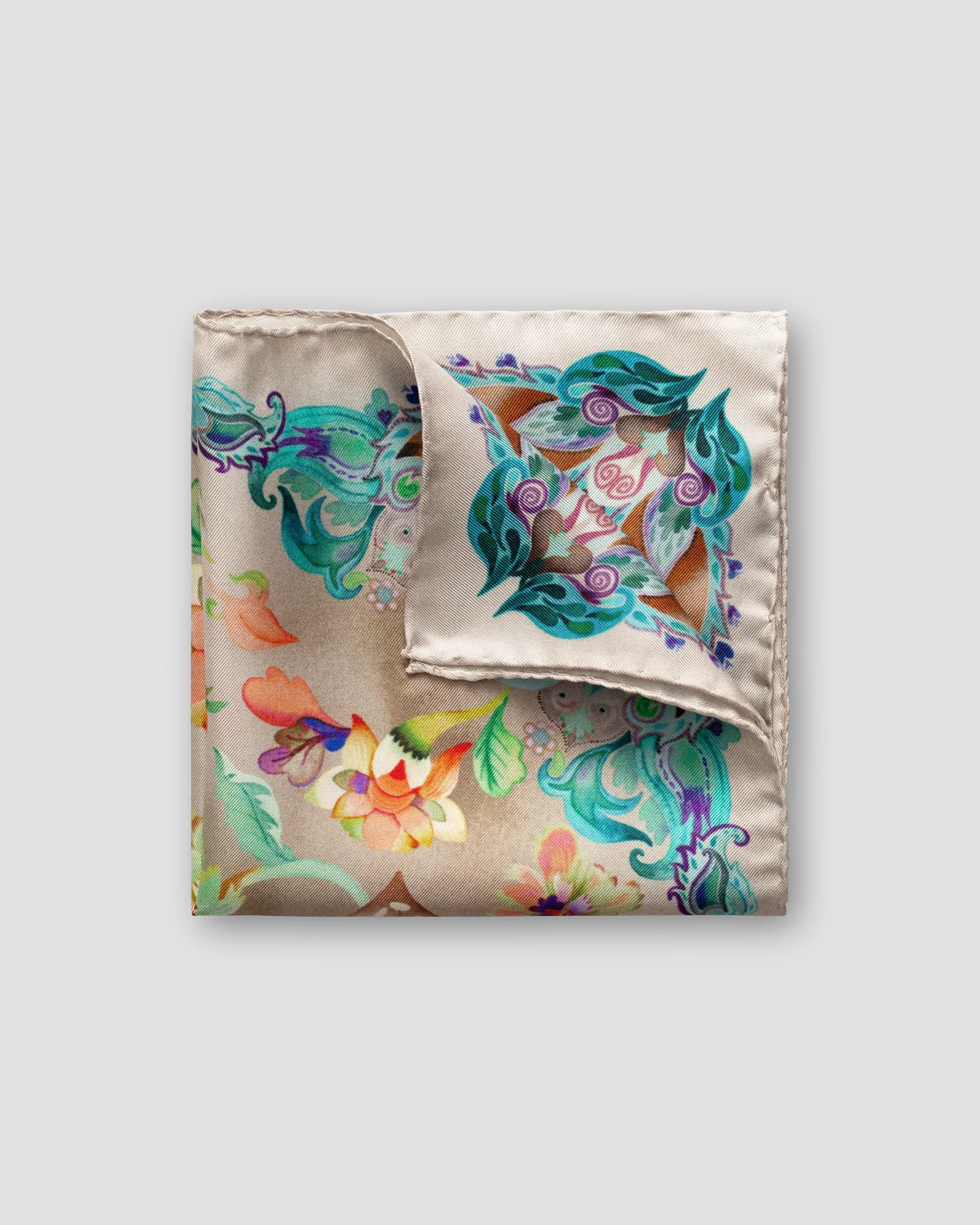 Eton - turquoise flowers pocket square
