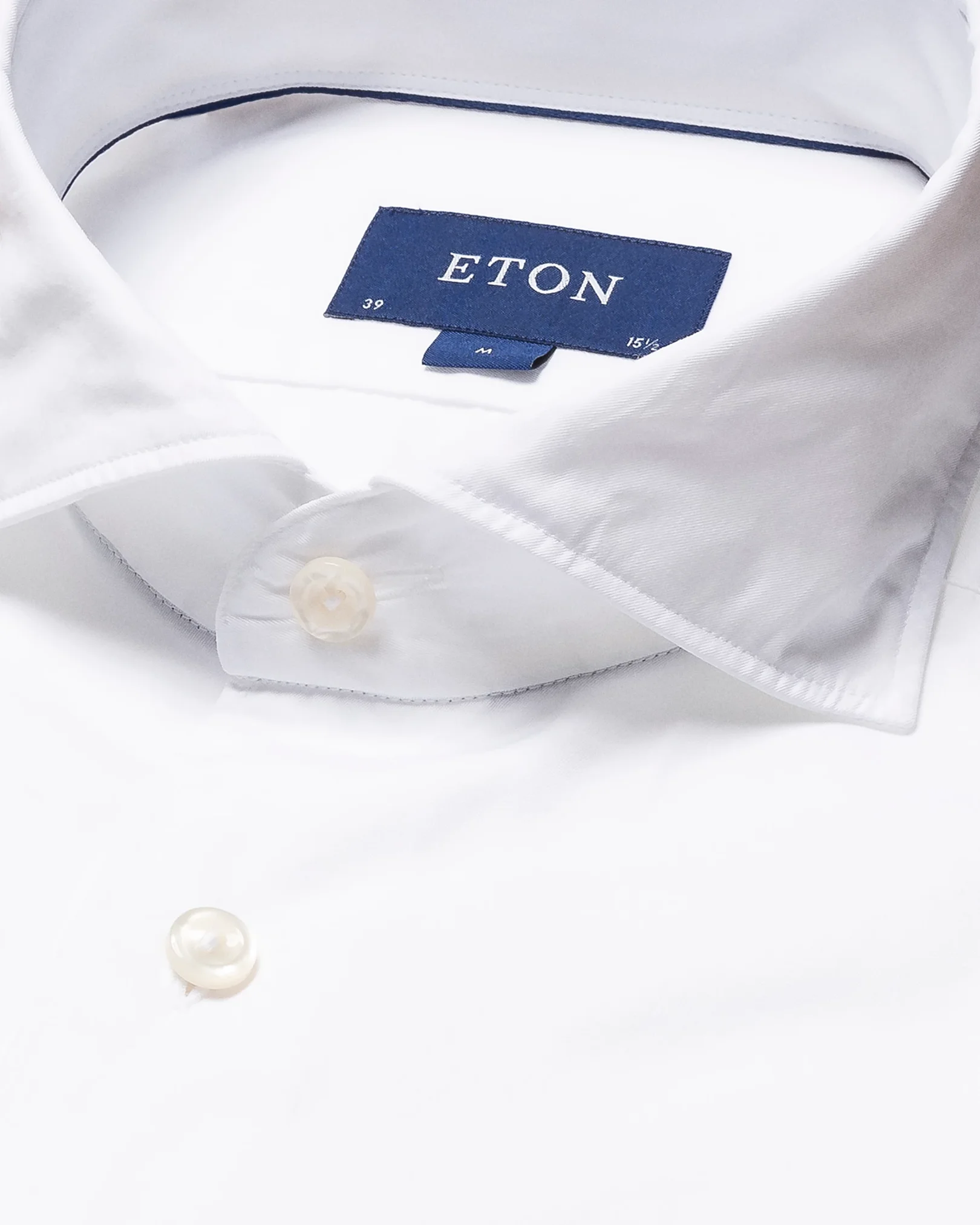 Eton - white twill cotton tencel blend