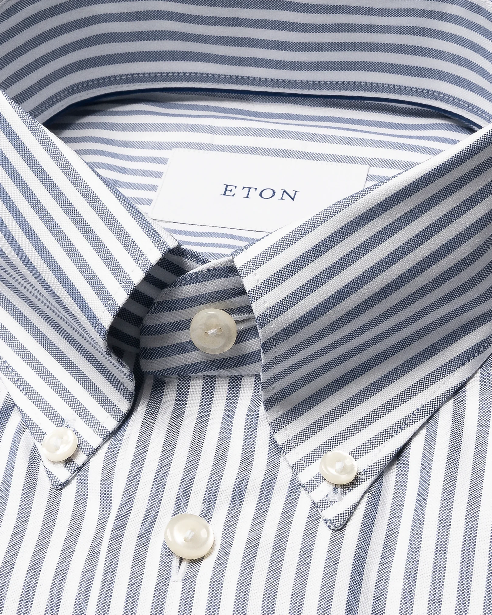 Eton - navy blue stripe signature oxford shirt
