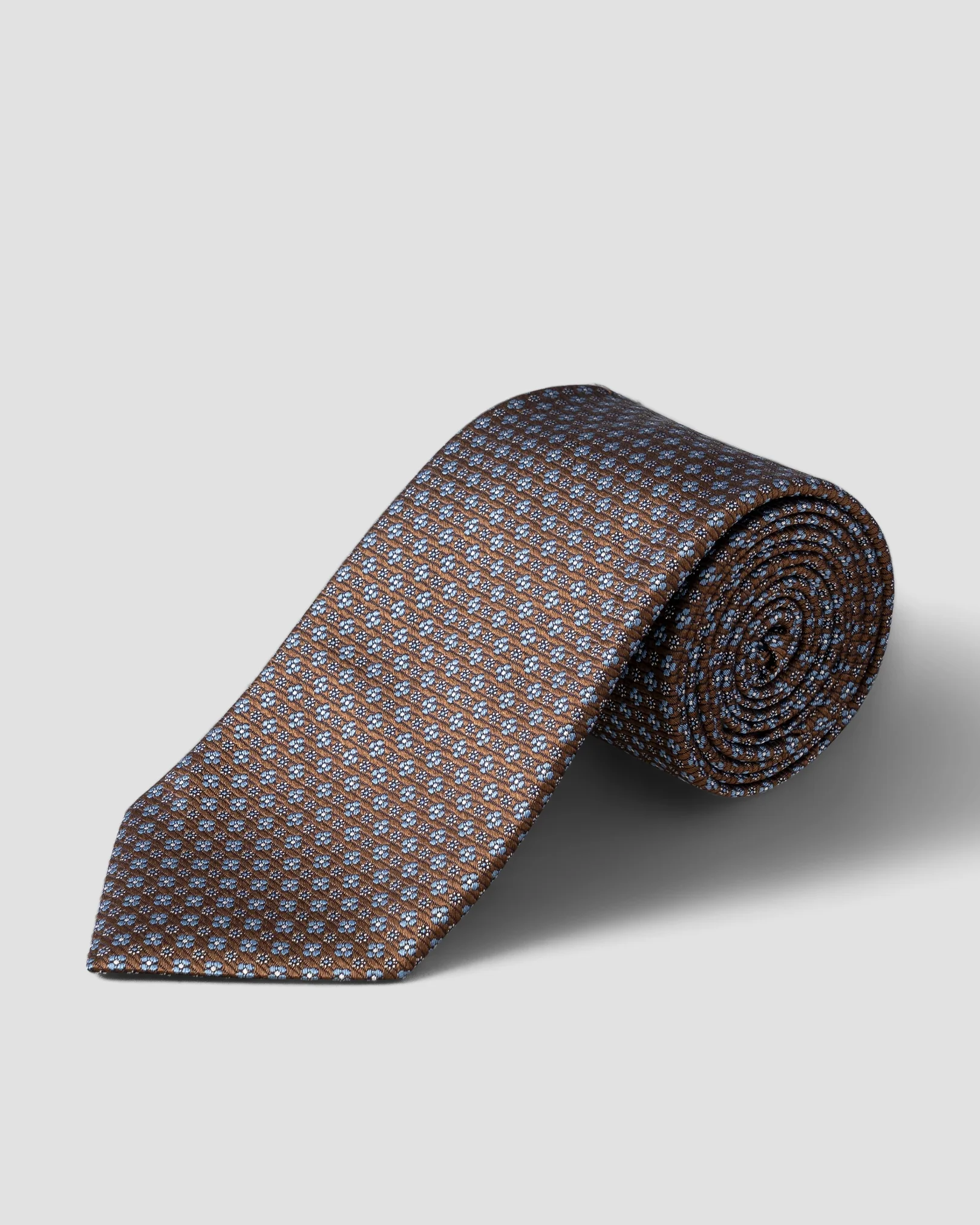 Eton - brown floral woven silk tie
