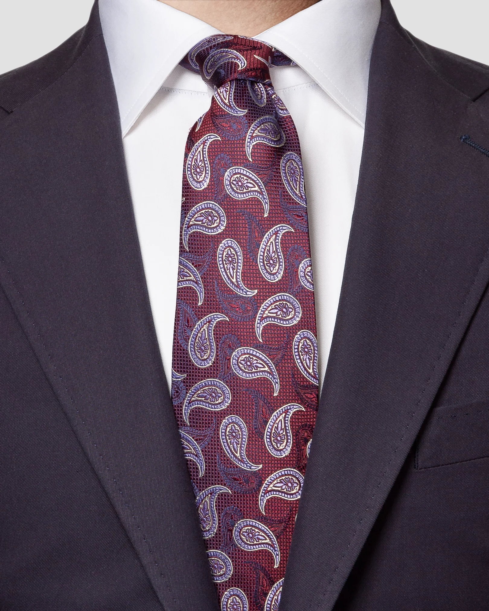 Eton - red paisley silk tie aw
