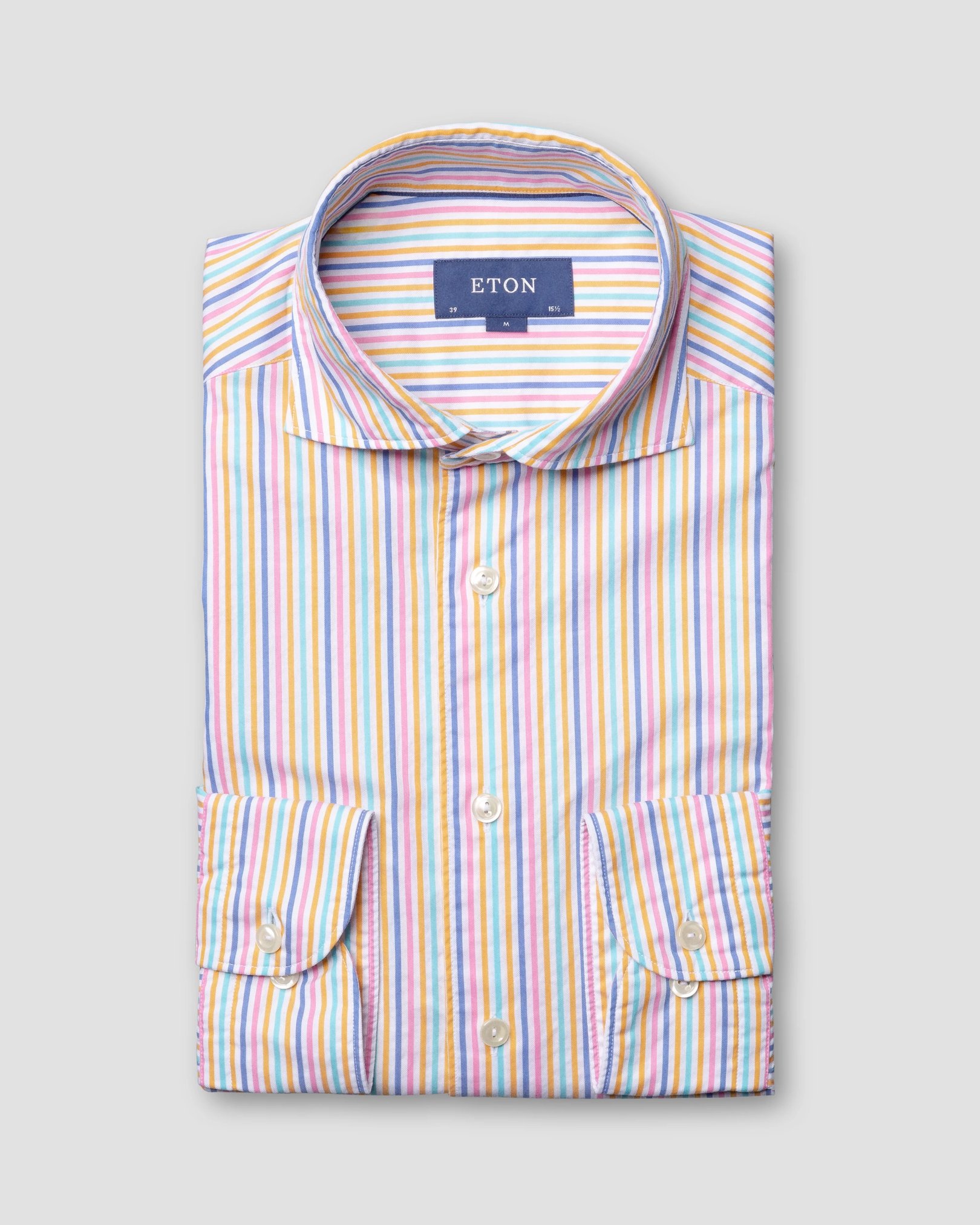 Eton - red lightweight twill wide spread single rounded slim