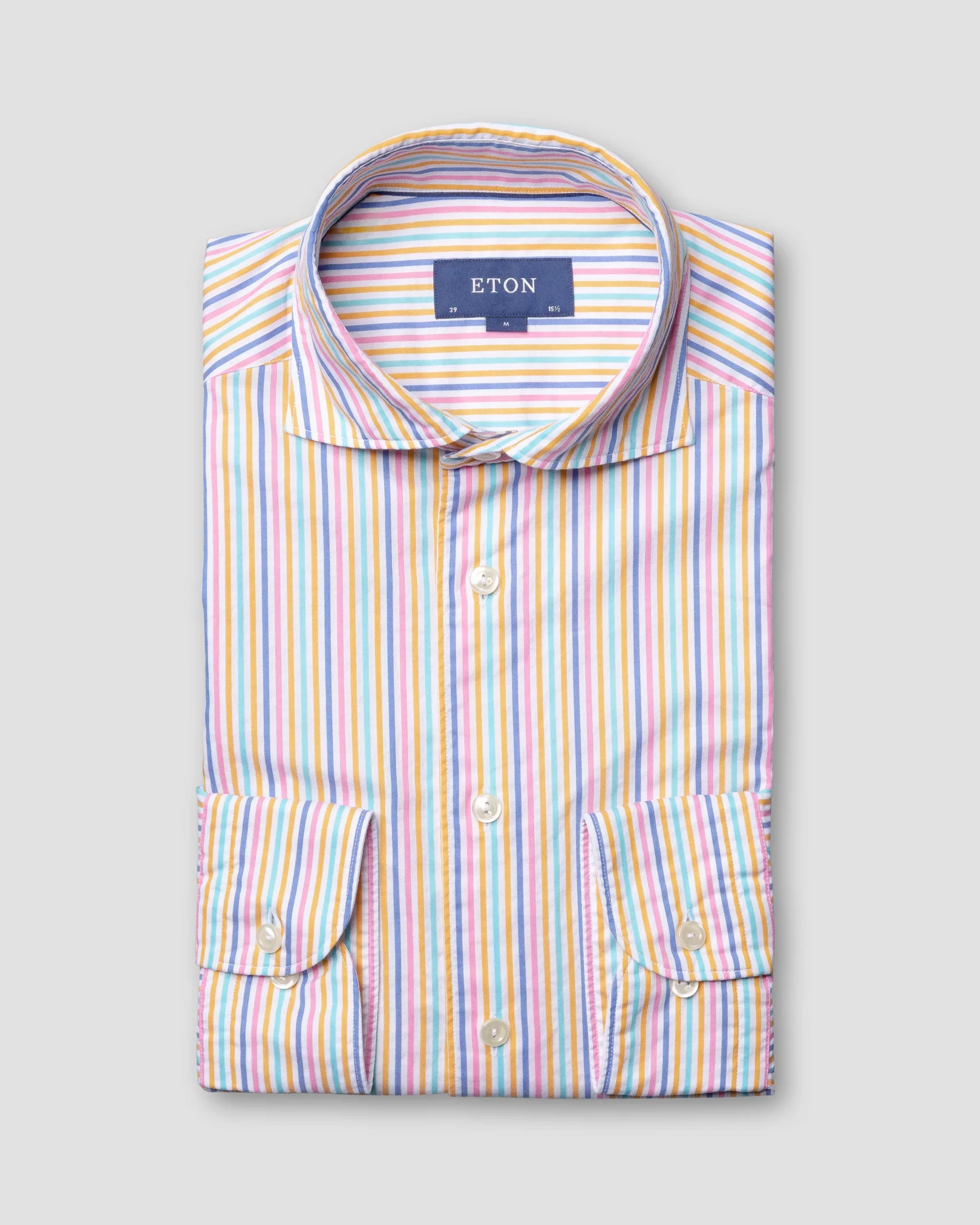 Eton - red lightweight twill wide spread single rounded slim