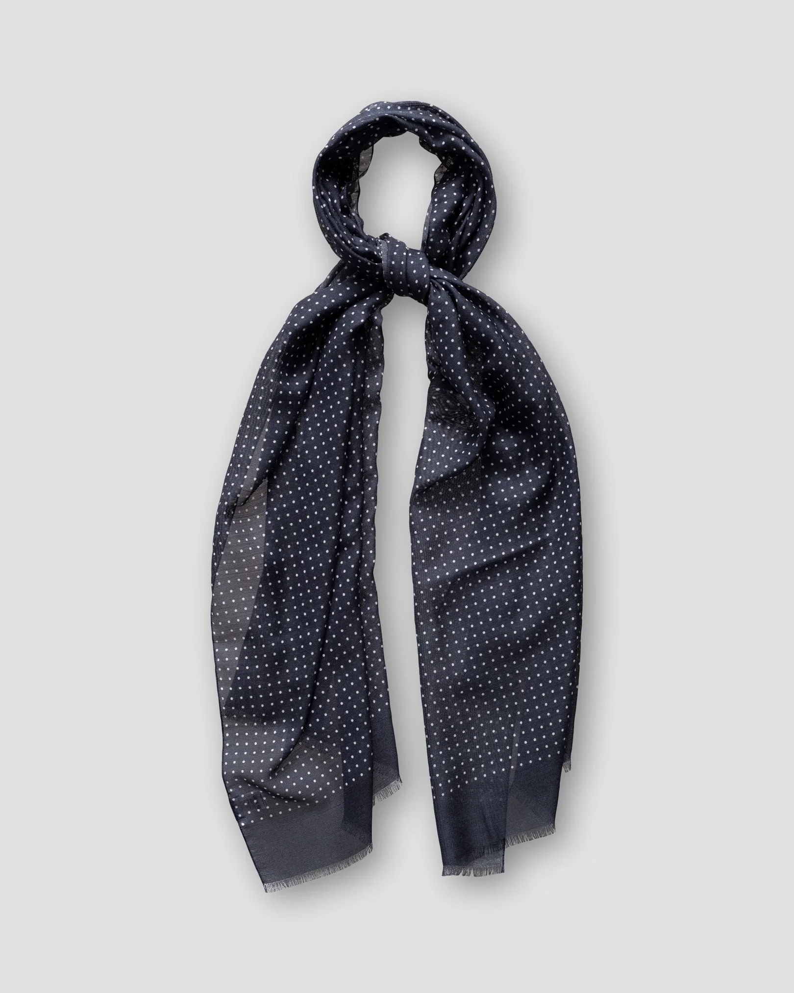 Eton - navy dots wool silk scarf