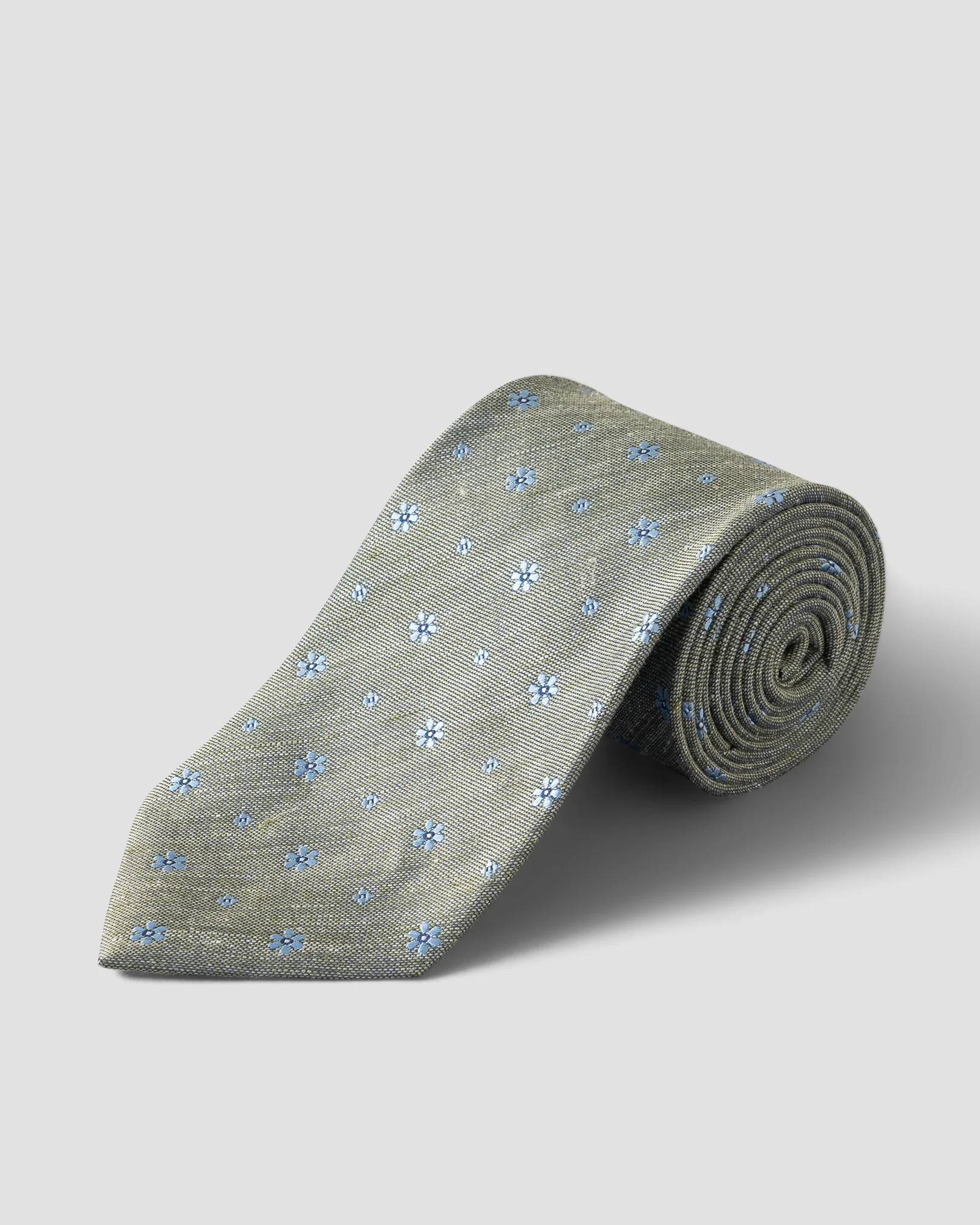 Eton - mid green silk linen blend