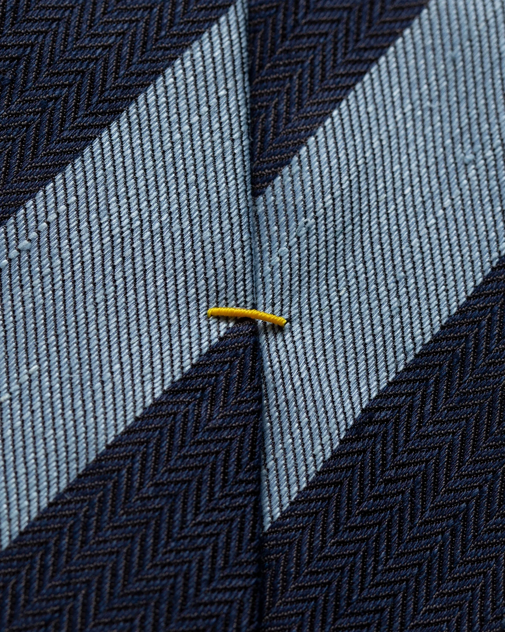 Eton - navy striped linen silk cotton tie