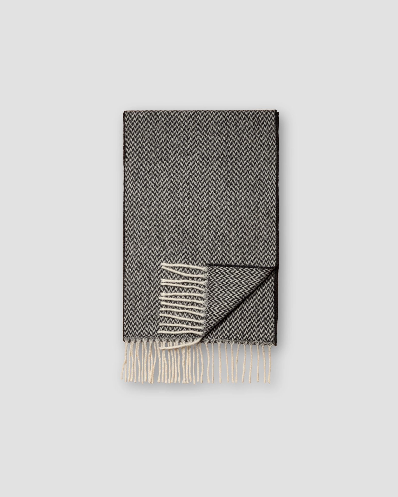 Eton - dark blue herringbone wool scarf