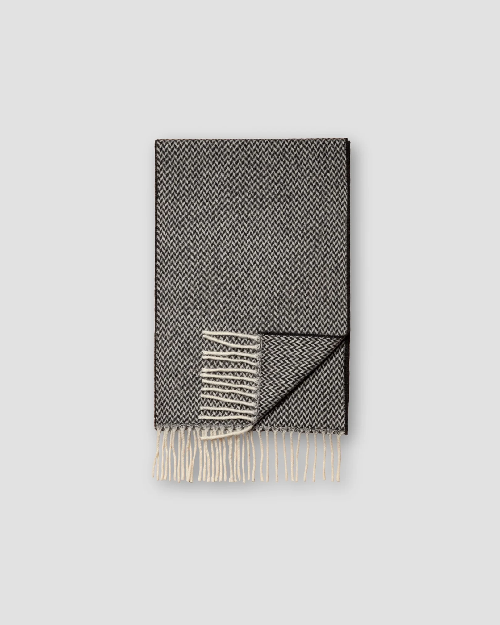 Eton - dark blue herringbone wool scarf
