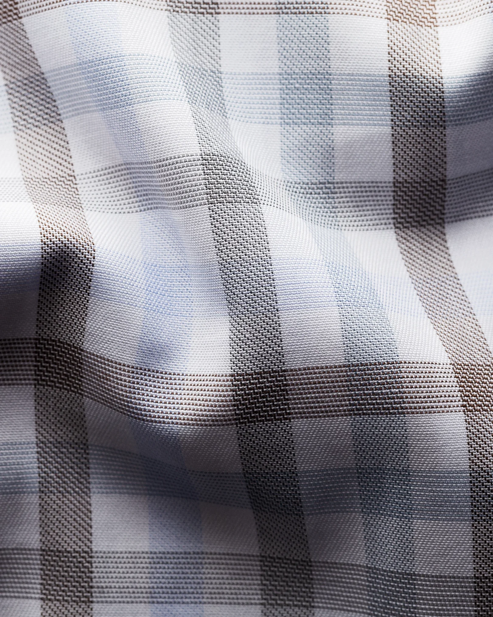 Eton - white blue plaid signature twill shirt
