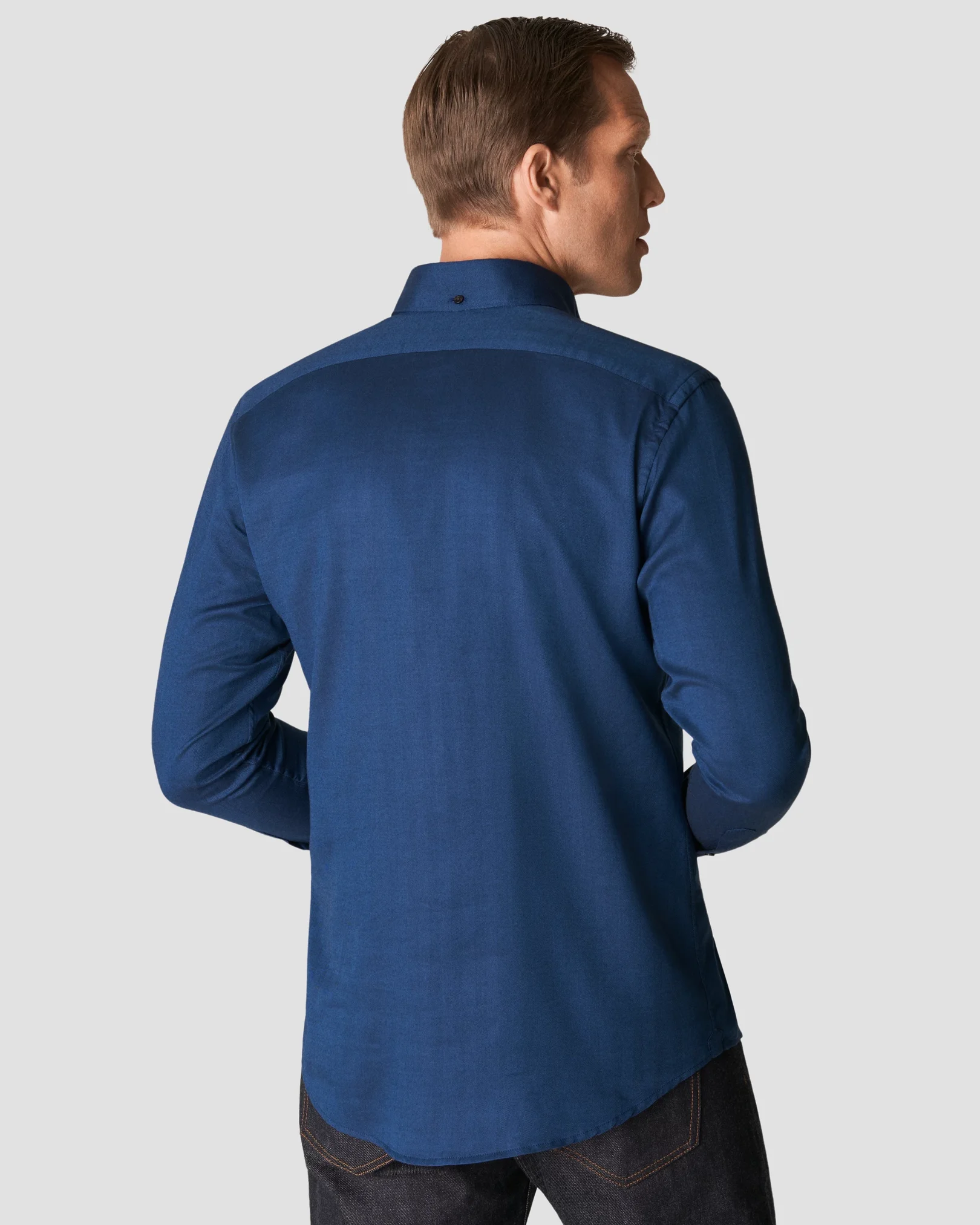 Eton - dark blue lightweight flannel