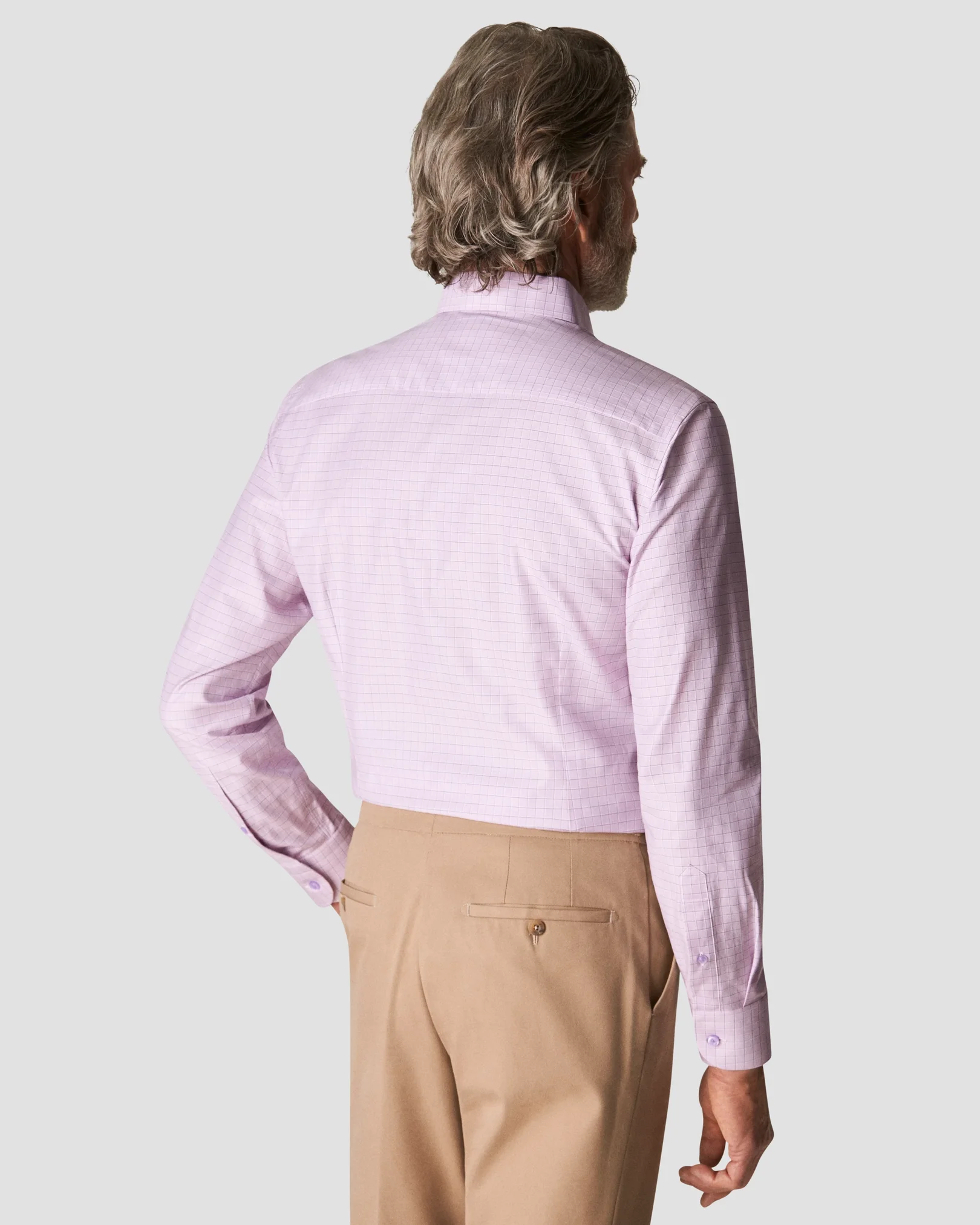 Eton - light purple twill buttonunder