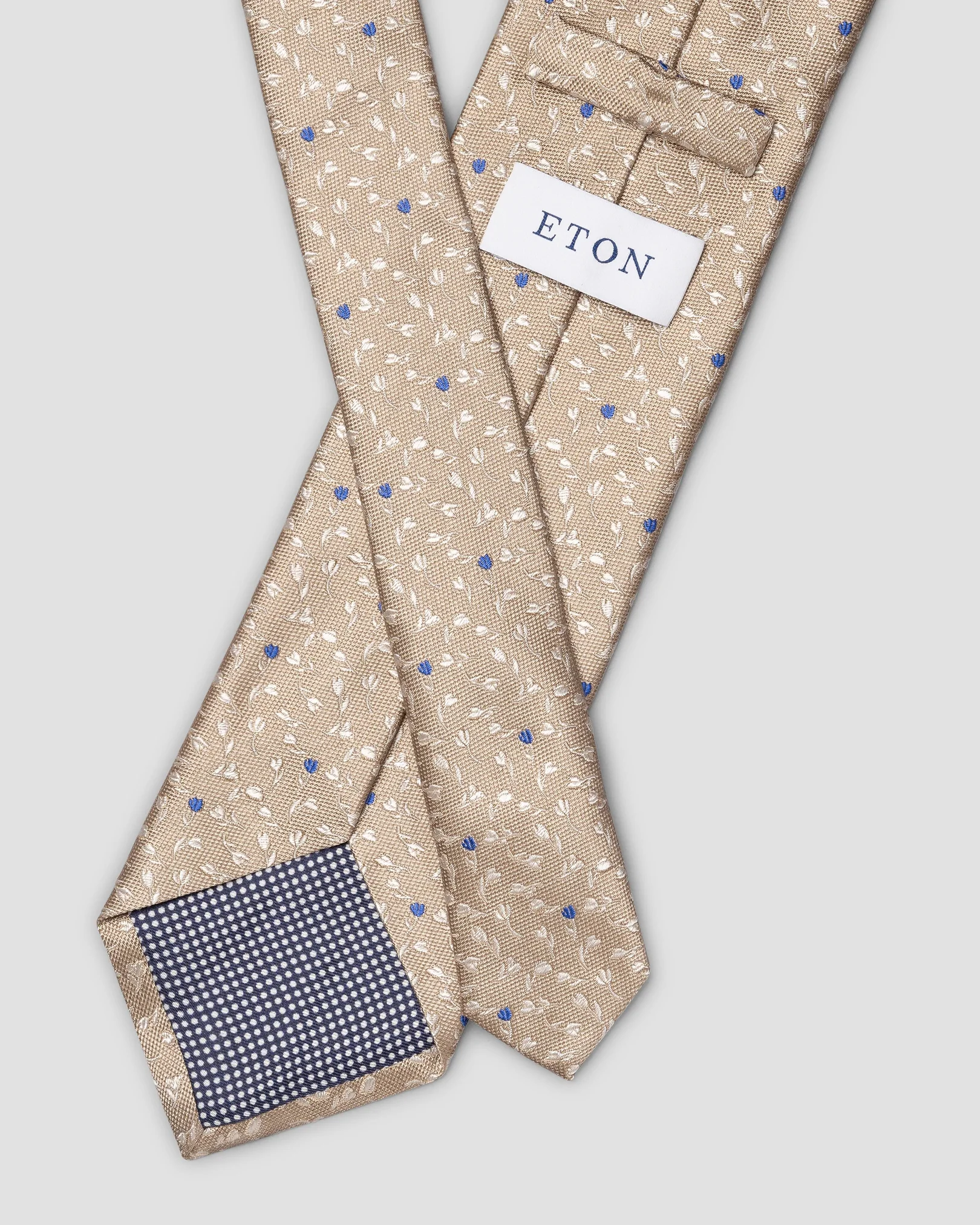 Eton - beige floral woven silk tie