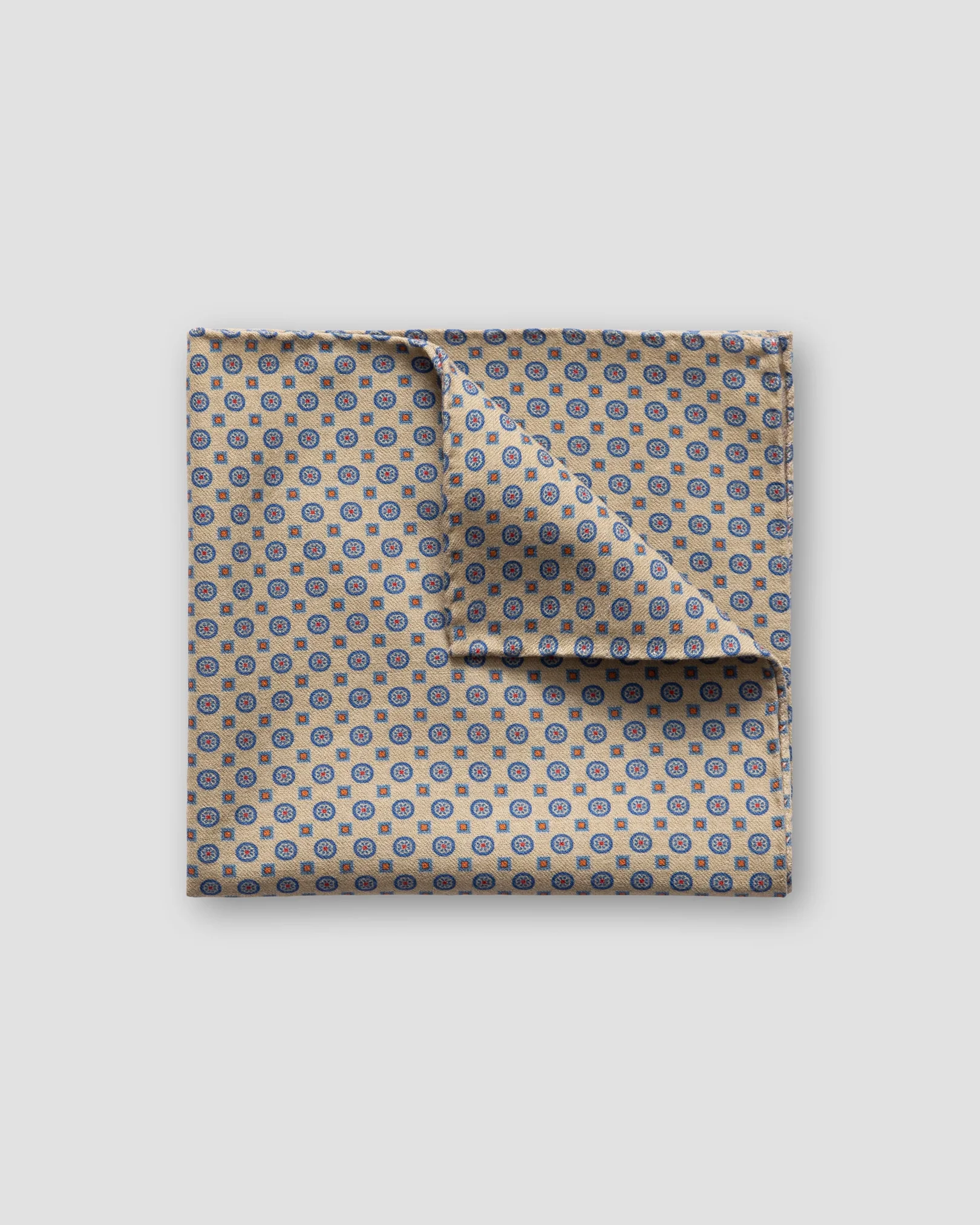 Eton - beige double sided wool pocket square