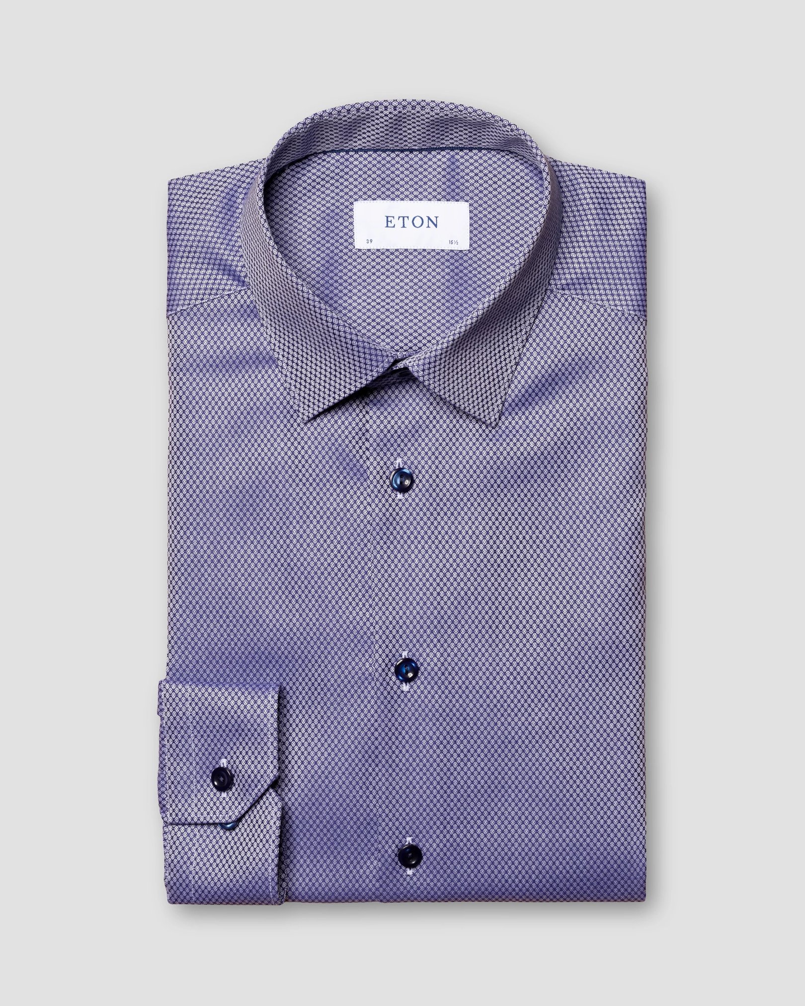 Eton - dark blue dobby shirt pointed