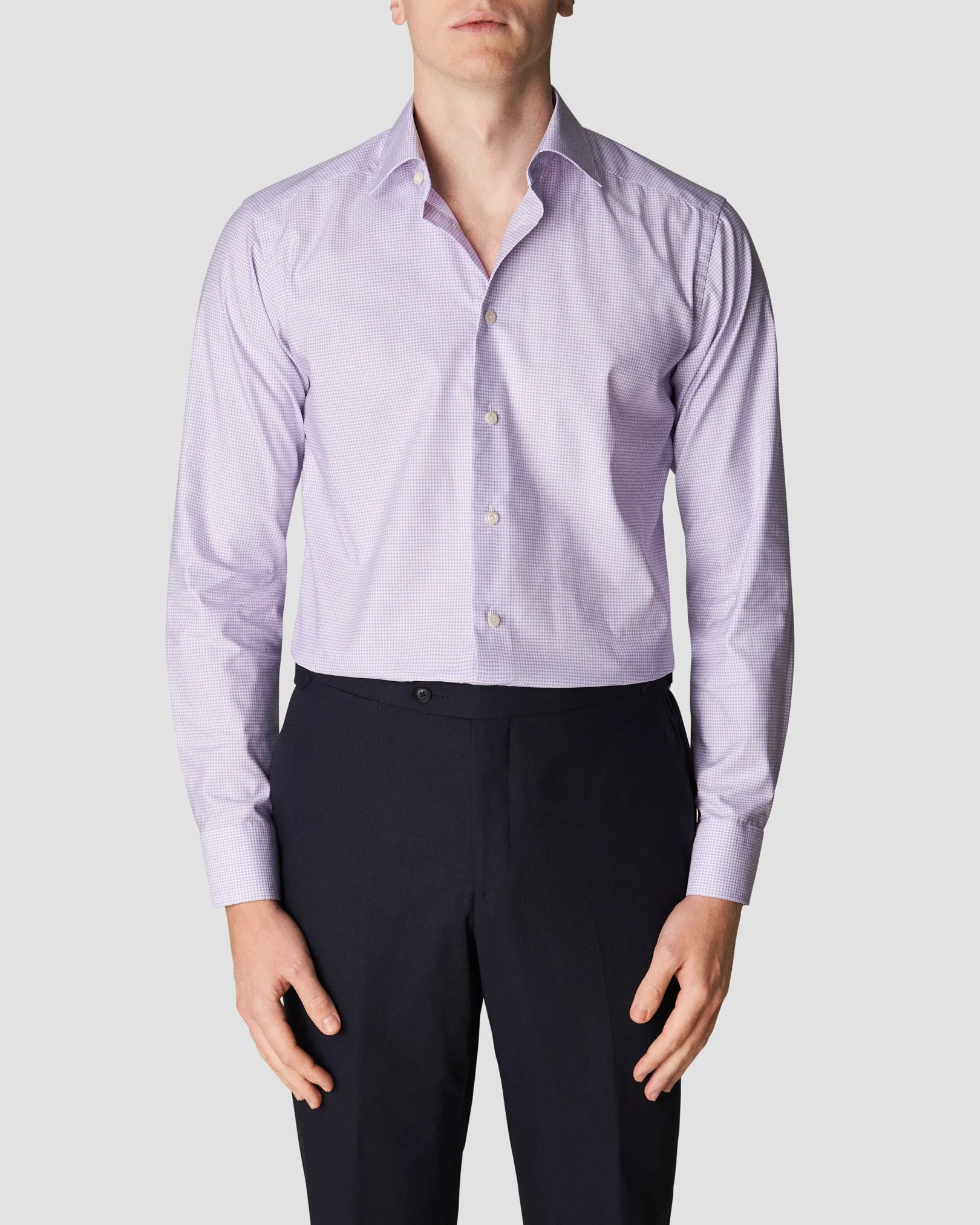 Eton - light purple twill cut away single contemporary