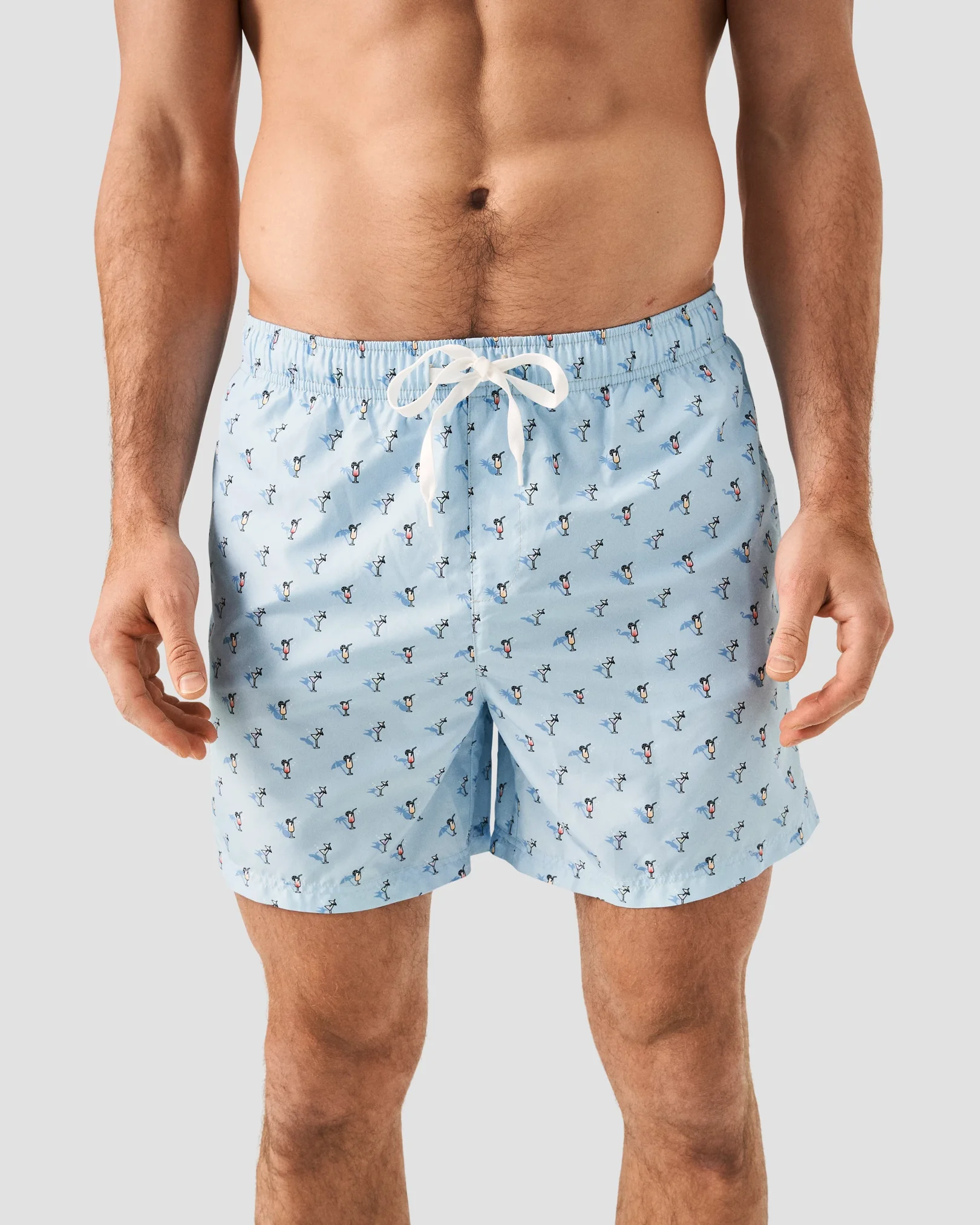Eton - light blue drink printed swimshorts