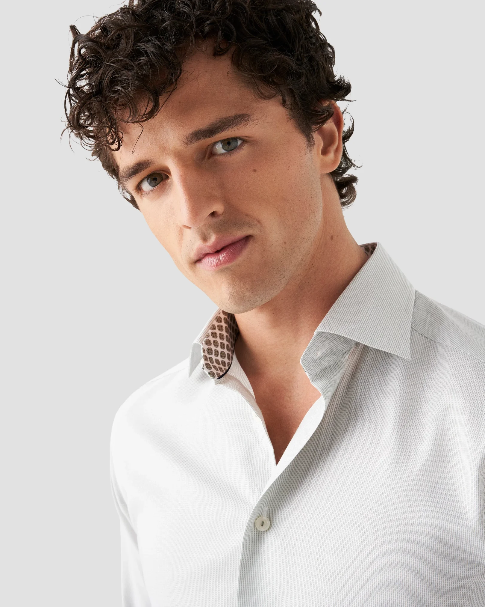 Eton - light green cottonlyocell stretch