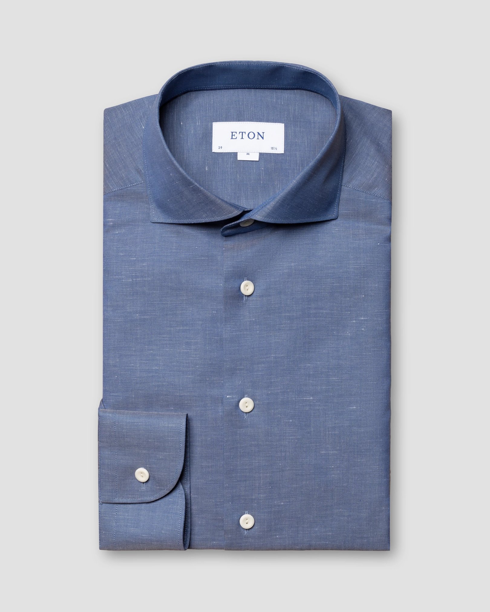 Eton - mid blue textured twill