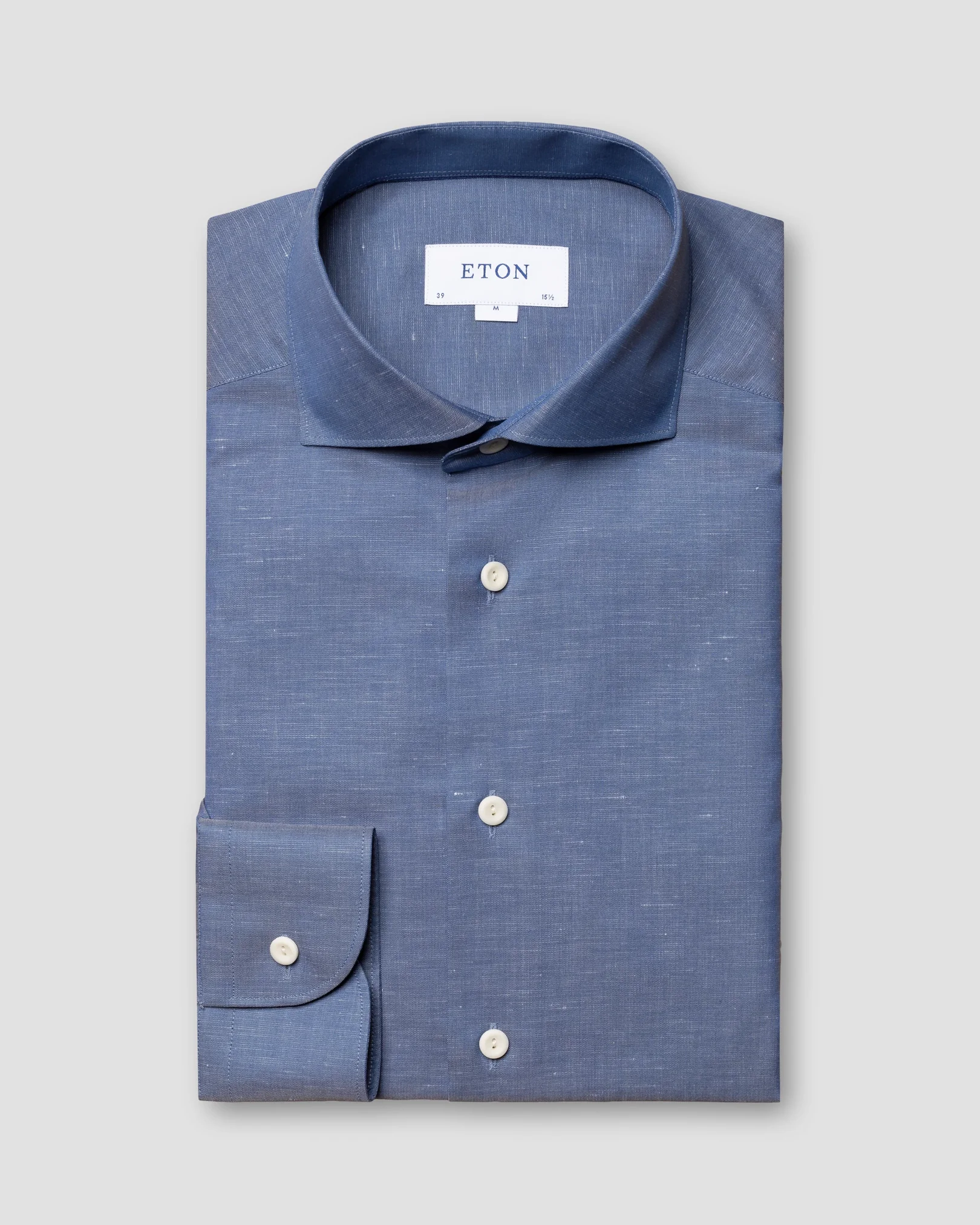 Eton - mid blue textured twill
