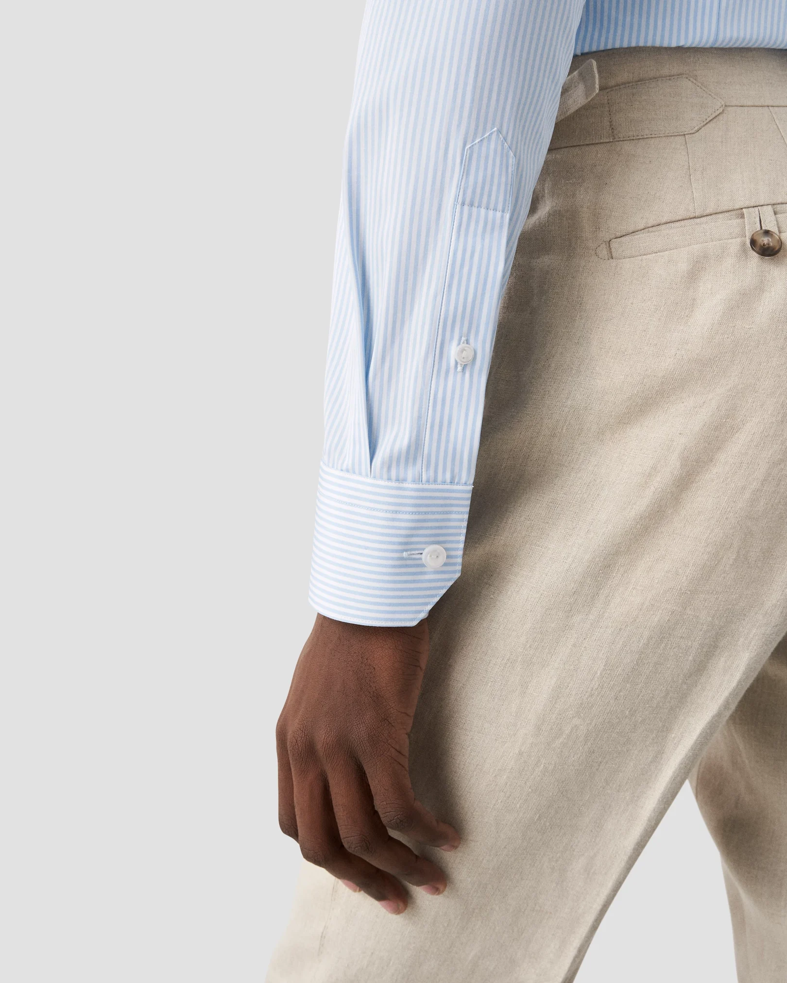 Eton - elevated striped poplin shirt