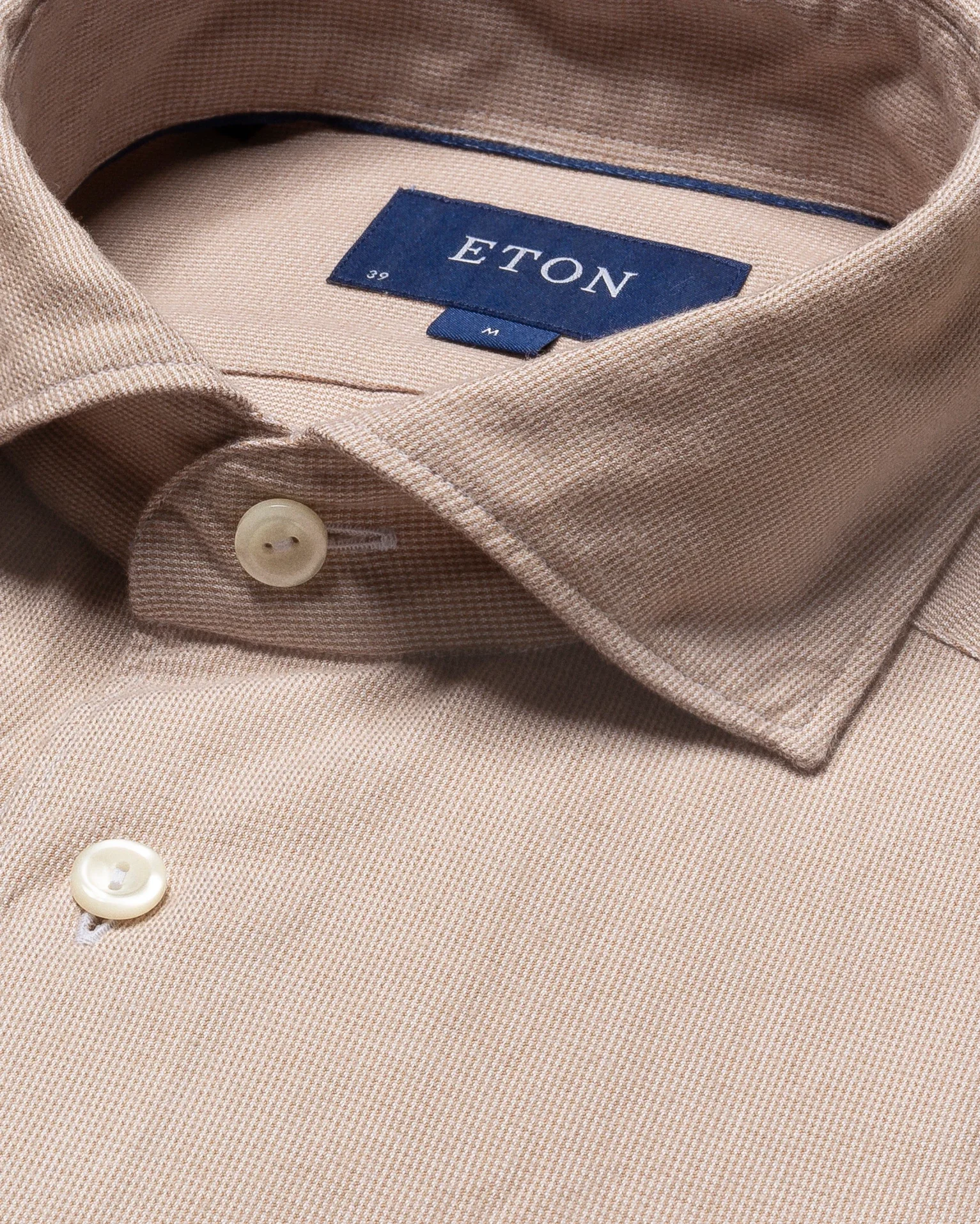 Eton - light brown cotton tencel tm flannel shirt