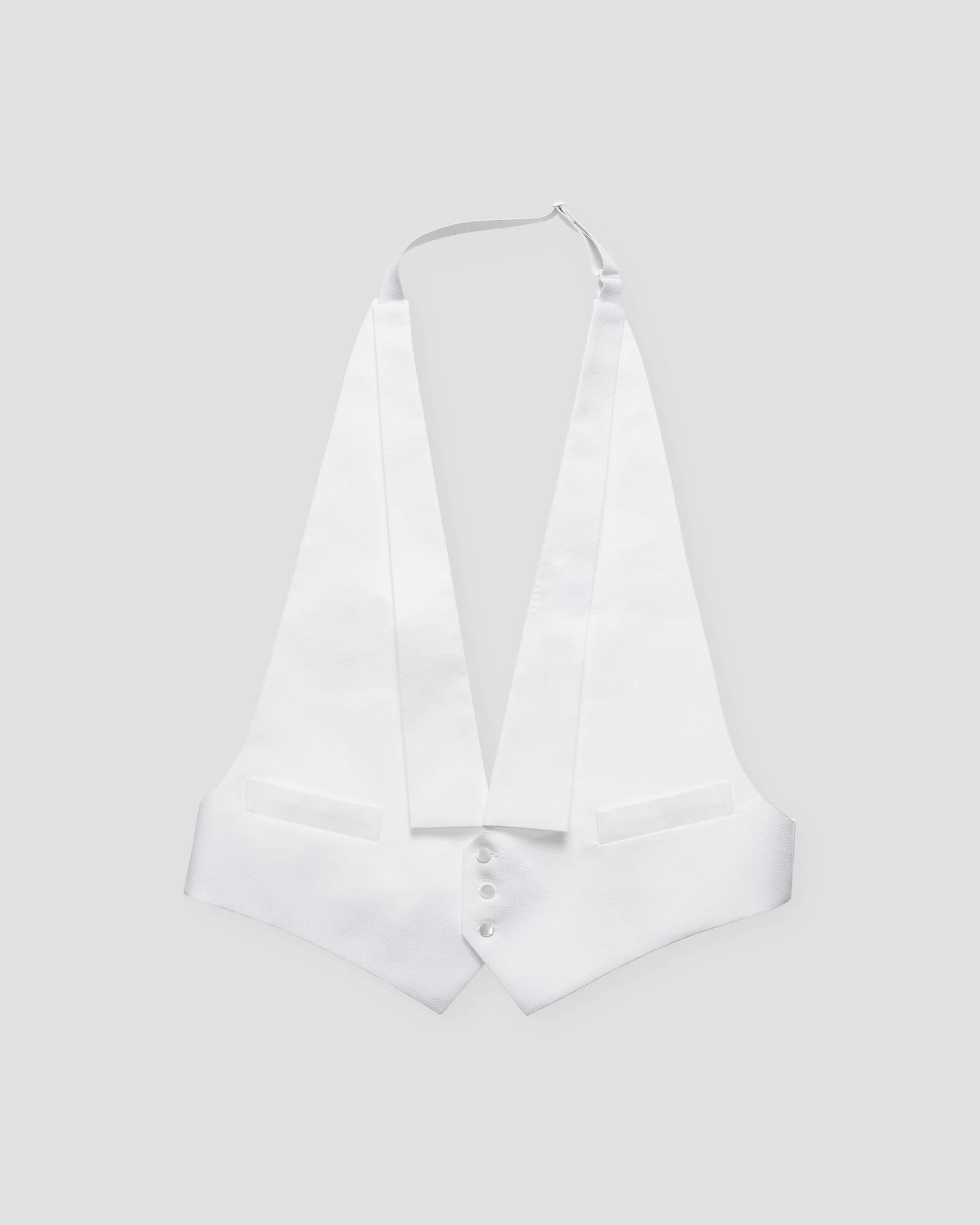 Eton - solid pique white tie vest