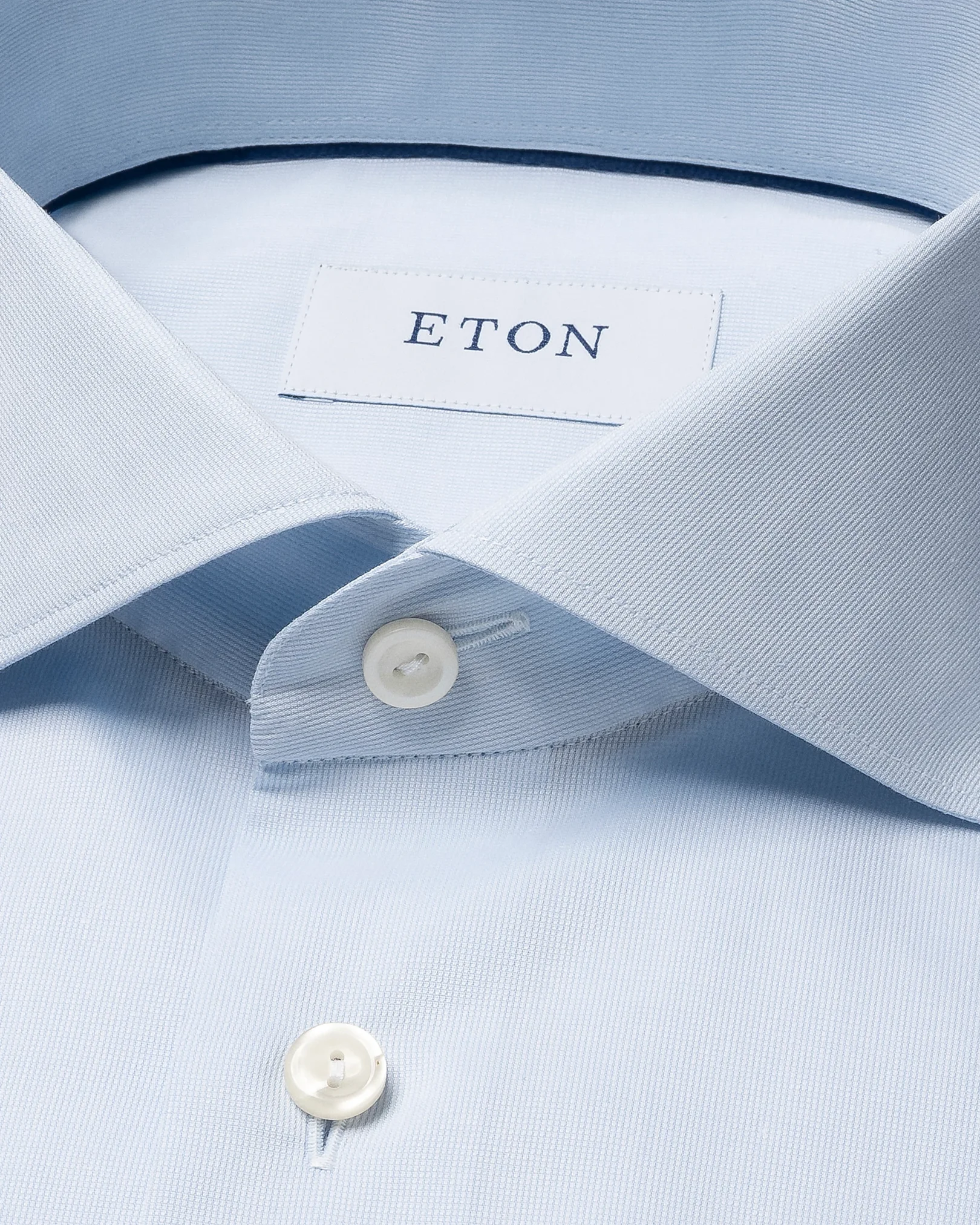 Eton - light blue semi solid piquet shirt